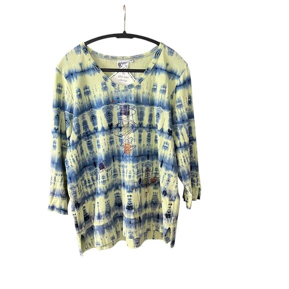 The Added Touch Unique Wearable Art Boxy Artsy Tunic Top Size Medium New - Picture 7 of 13